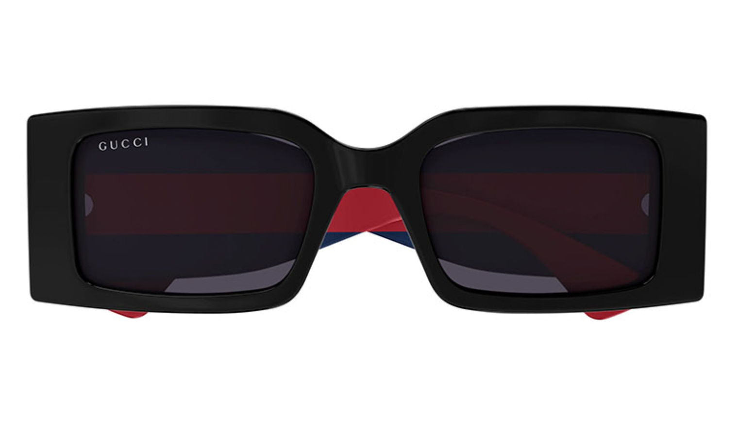 Gucci GG1860S Black Striped Thick Rim Sunglasses for Women – Stylish UV Protection Shades for Outdoor, Beach & Fashion