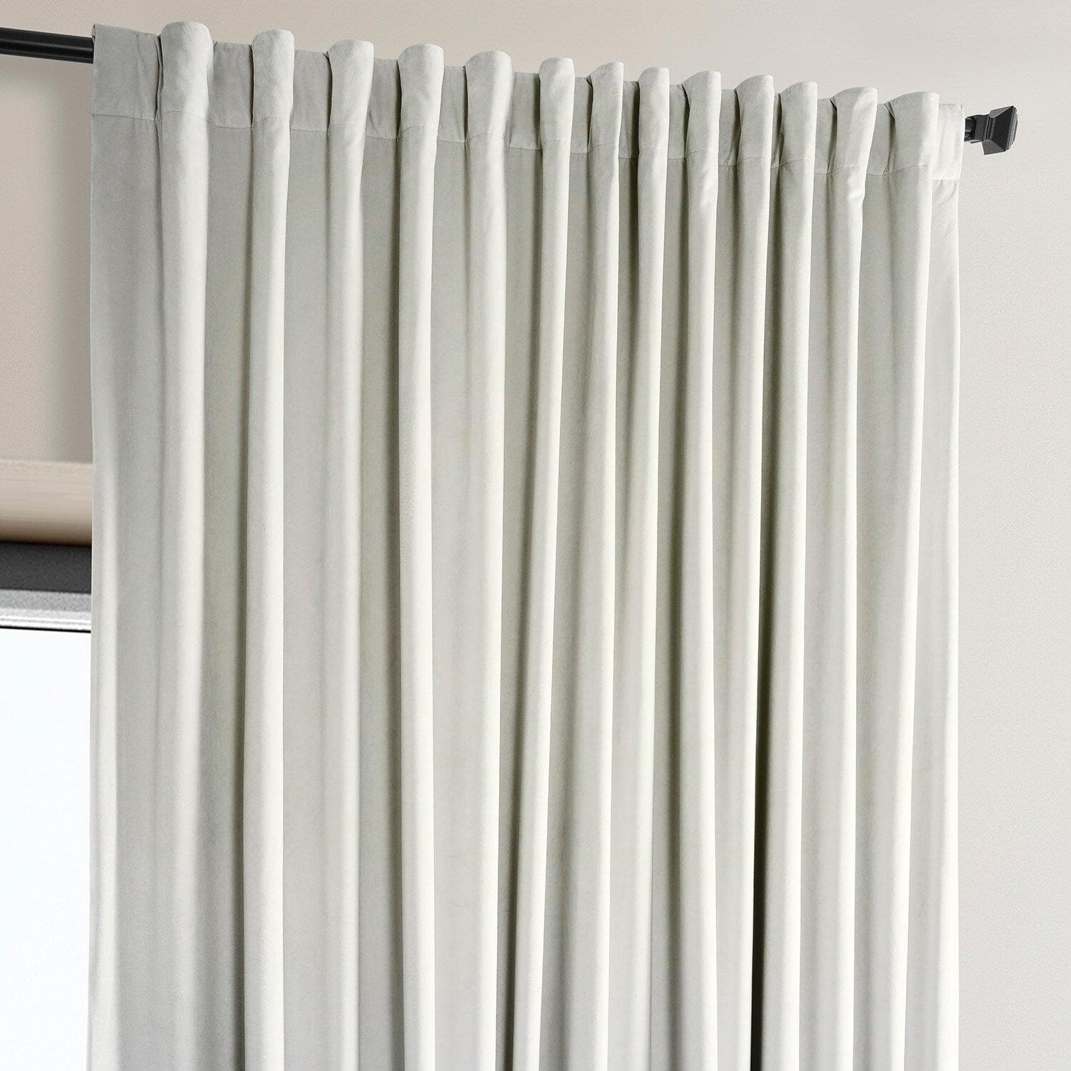 Misty White Extra Wide Signature Plush Velvet Blackout Curtains for Bedroom & Living Room - Noise Reducing Thermal Insulated Drapes for Hotels, Home Theater, and Nursery
