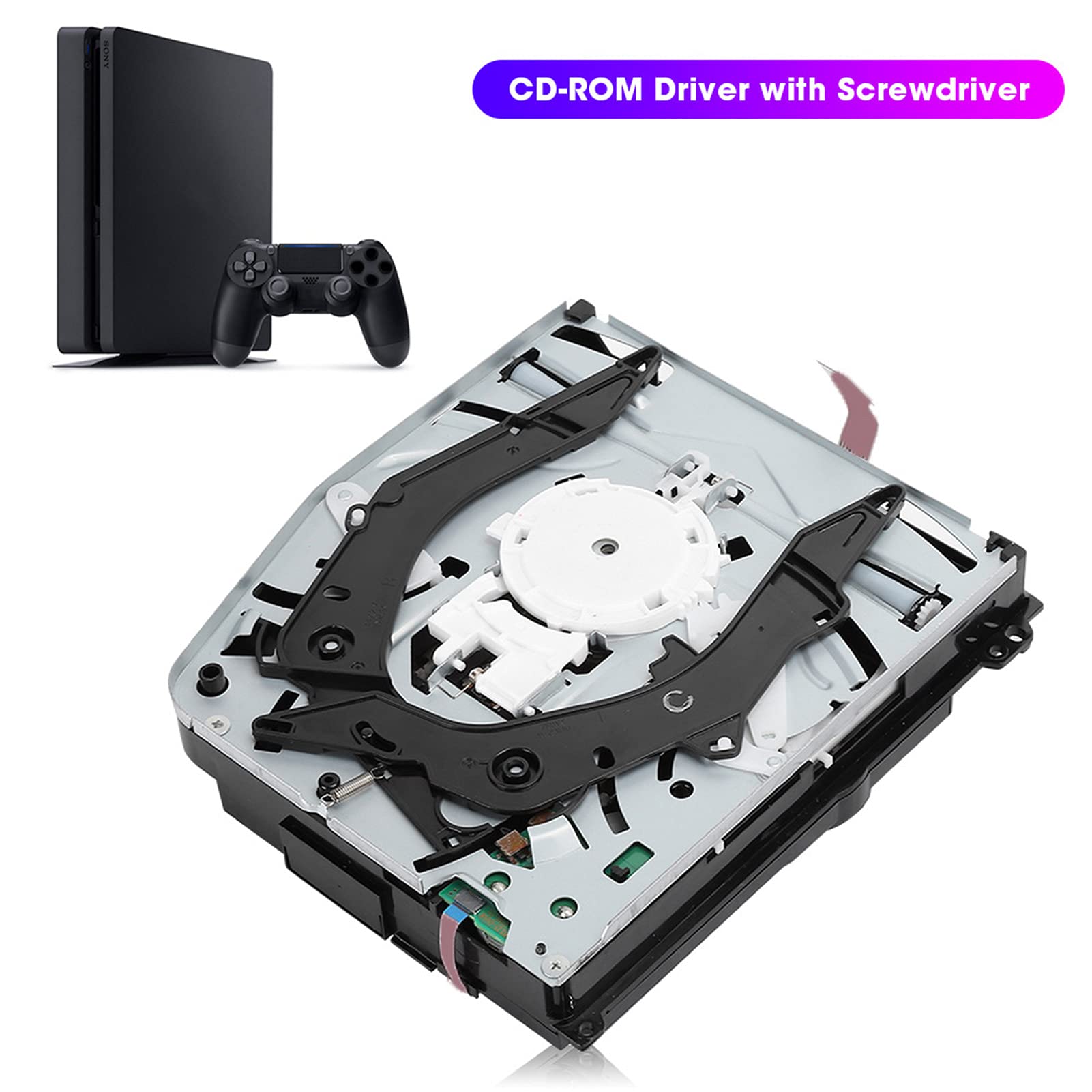 Tyenaza PS4 Slim 2000 Disk Drive Replacement - High Performance Optical Drive with Screwdriver Accessories | Compatible with PS4-Slim 2000 Console | Perfect for Gaming Repair & Maintenance
