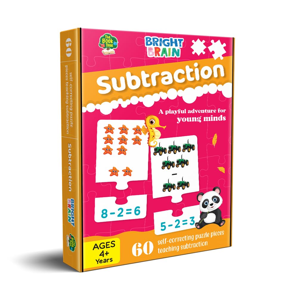 Majestic BookClub Subtraction Math Puzzle for Kids Ages 3+ | 60-Piece Educational Toy | Fun Brain Teasers & Problem-Solving Games | Perfect Gift for Preschool Learning & Homeschool Activities