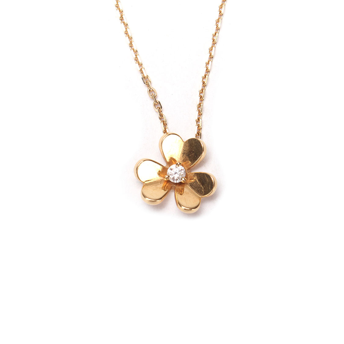 18K Gold Mini Frivole Pendant Necklace for Women - Elegant Rose Petal Design, Perfect for Weddings, Anniversaries & Everyday Luxury Jewelry Gifts