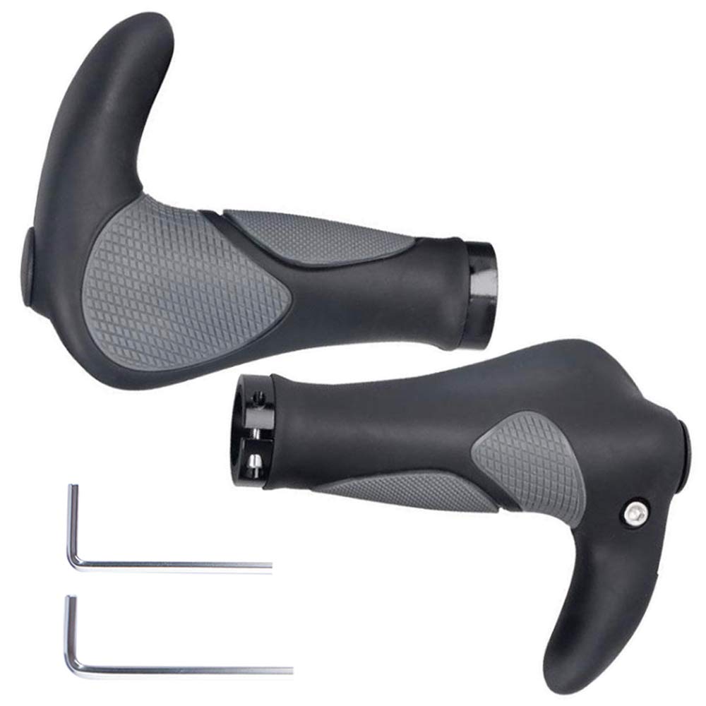 Wolfride Ergonomic Bike Handlebar Grips - Non-Slip Comfortable Mountain Bicycle Hand Grips for Road & Trail Riding - Perfect for Commuting, Off-Road Adventures & Long Distance Cycling