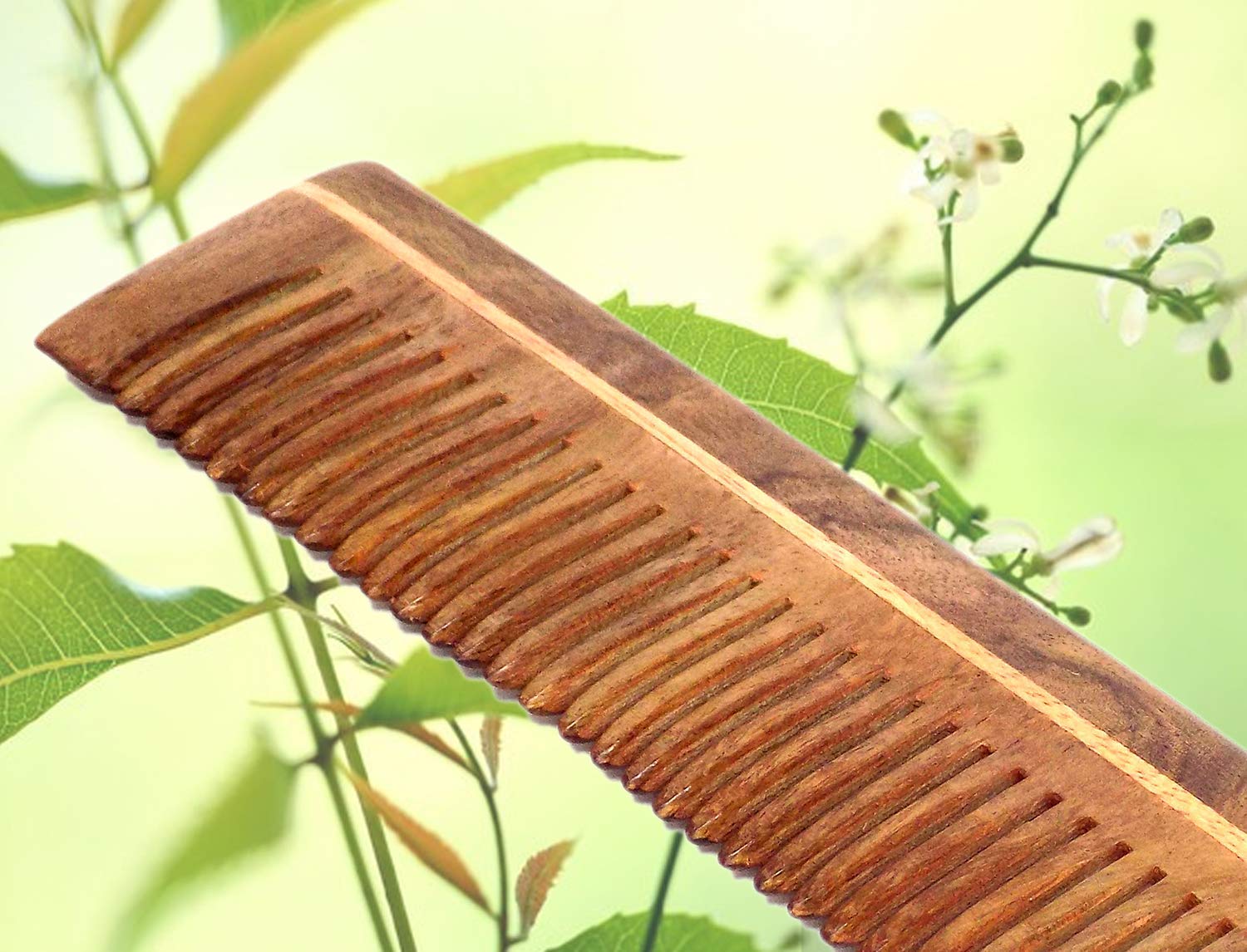 Natural Pure Neem Wood Comb for Hair Growth & Scalp Care - Anti-Static & Gentle Detangling Comb for Men & Women (Pack of 1, Brown) | Perfect for Daily Hair Care, Travel & Eco-Friendly Gifting