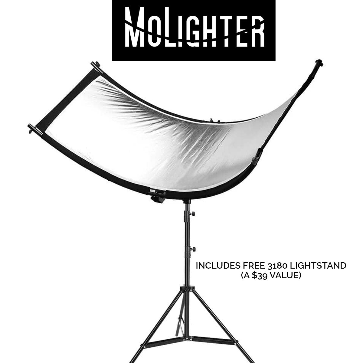 MoLighter Curved Reflector - Professional Photography Lighting Accessory for Studio & Outdoor Shoots | Perfect for Portraits, Product Photography & YouTube Videos