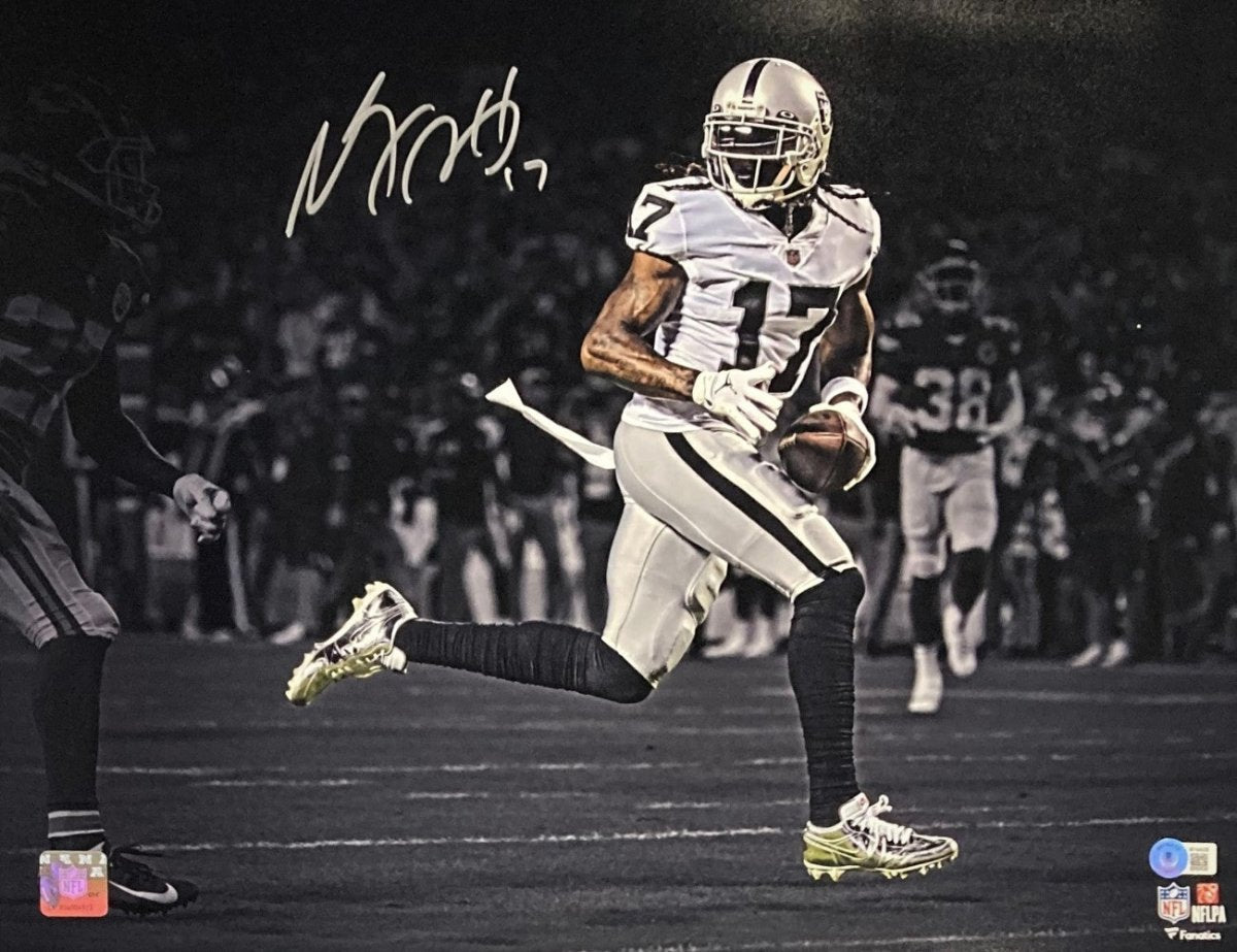 Davante Adams Autographed 16x20 Las Vegas Raiders White Jersey Framed Photo - Limited Edition Collectible for NFL Fans, Sports Memorabilia & Man Cave Decor