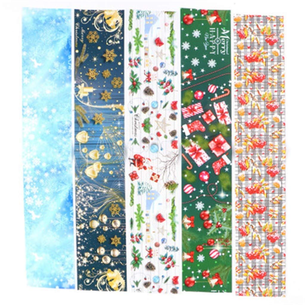 Snowflake Christmas Nail Stickers - Red Starry Sky Lace Transfer Decals with Strong Nail Glue for Tips | Perfect for Holiday Nail Art & DIY Manicures