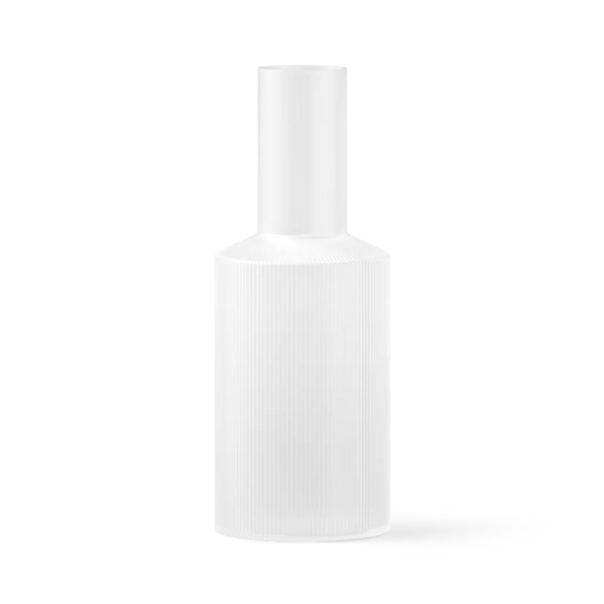 FERM LIVING Ripple Carafe - Frosted Glass Water Pitcher with Elegant Wave Design - Perfect for Serving Water, Juice & Cocktails at Dinner Parties & Home Decor