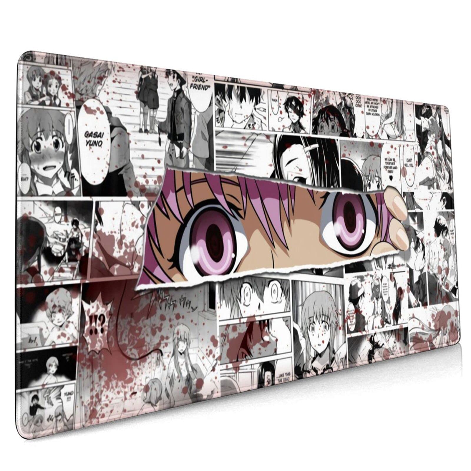 Future Diary Gasai Yuno Anime Gaming Mouse Pad - Large 35.4x15.7 Inches, Ultra Thick 3mm with Stitched Edges - Perfect for Office, PC & Gaming Setup