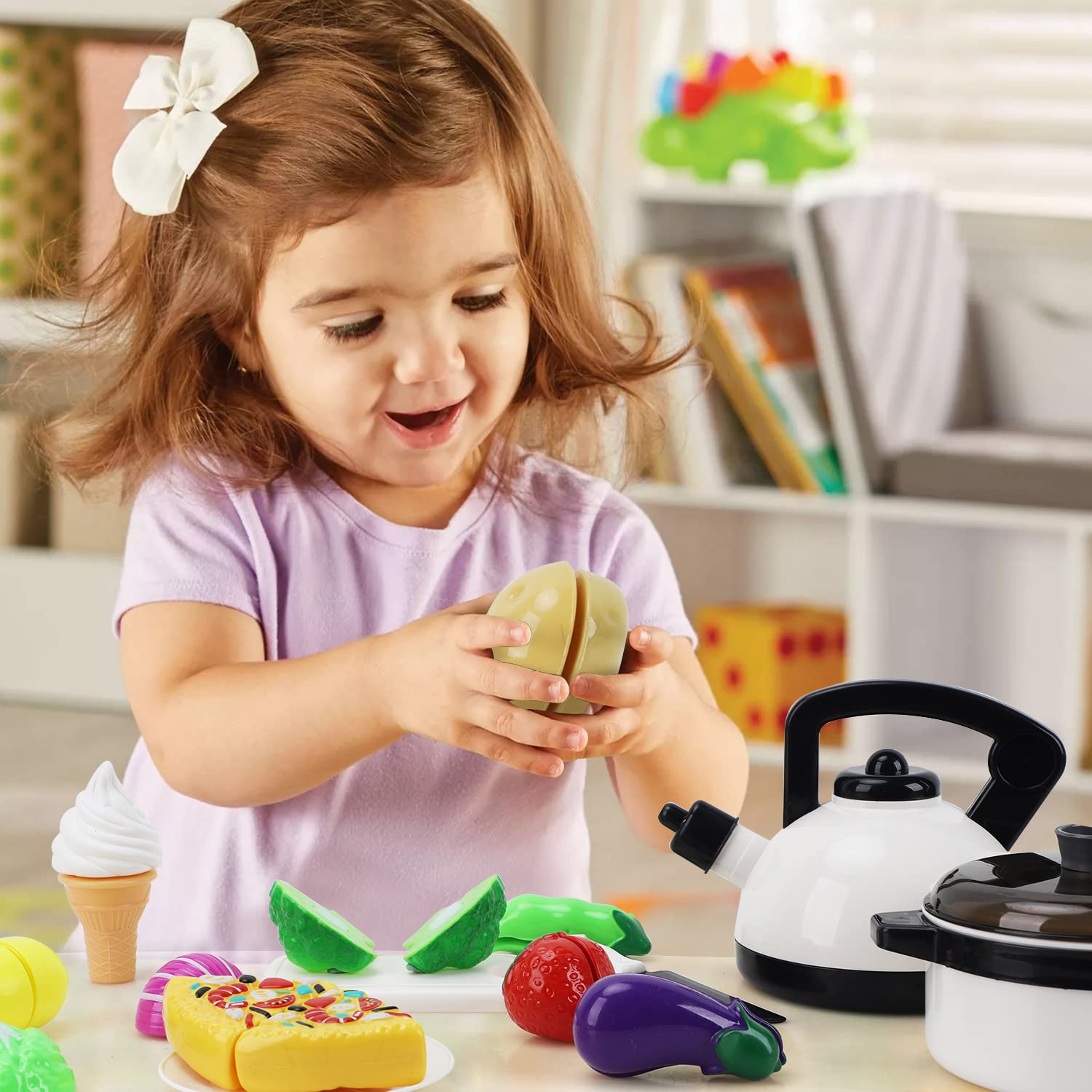 Toy Life Play Kitchen Accessories Set - 25-Piece Kids Cooking Toys with Blender & Toaster | Pretend Play for Toddlers & Preschoolers | Perfect for Birthday Gifts & Role-Playing Fun