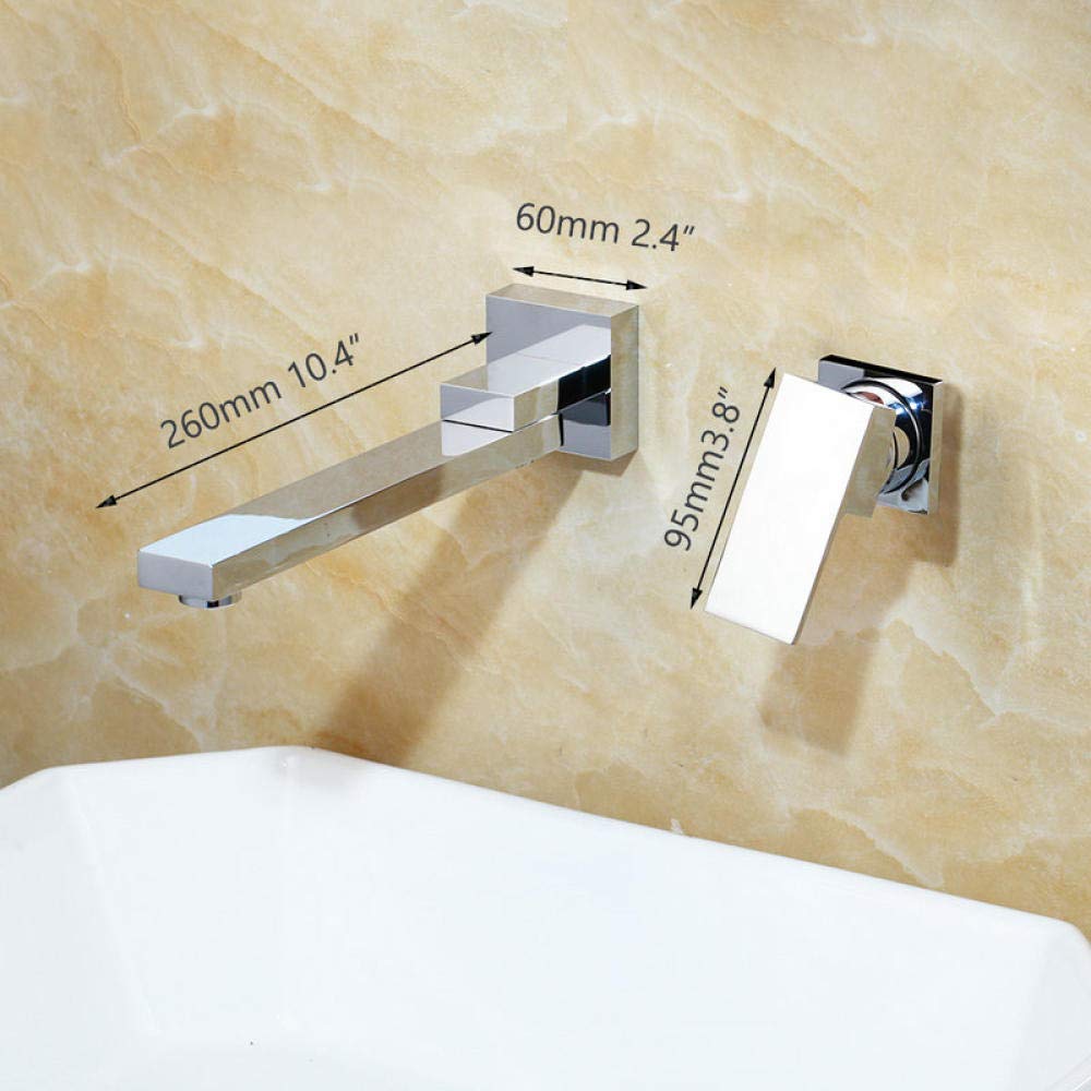 Wall Mounted Basin Faucet - Bathroom Sink Mixer Tap with Hot & Cold Water, 360° Rotation Spout for Bathroom Vanity, Kitchen, Laundry Room - Durable Brass Construction for Long-Lasting Use