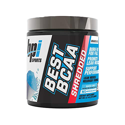 Best BCAA Shredded Supplement for Muscle Recovery & Fat Loss - Bpi Sports Snow Cone Flavor - Pre & Post Workout Drink for Athletes & Fitness Enthusiasts