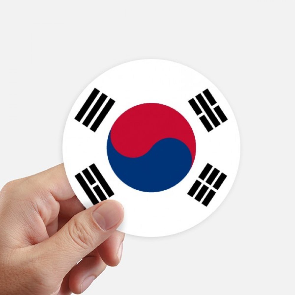DIYthinker South Korea National Flag Round Stickers - 10cm Asian Symbol Decals for Wall, Suitcase, Laptop & Motorcycle (8pcs) - Perfect for Travel Gear, Room Decor & Personalizing Devices