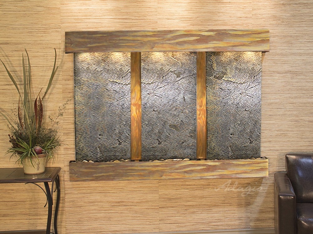 Adagio Olympus Falls Square Rustic Copper Green Featherstone Outdoor Fire Pit - OFS1012 - Perfect for Patio, Backyard, and Garden Gatherings