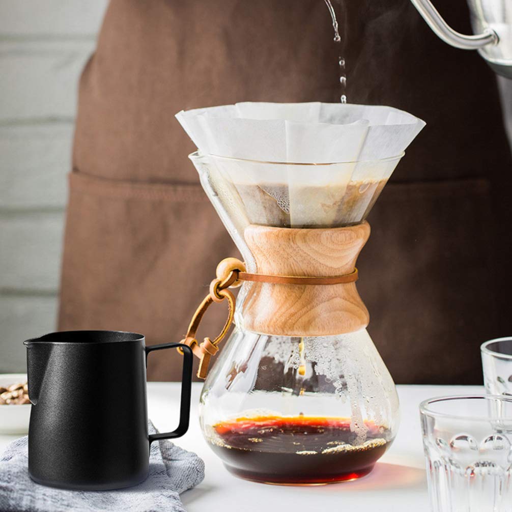 DOITOOL 12oz Stainless Steel Milk Frothing Pitcher - 350ML Barista Coffee Frother Cup for Latte Art, Cappuccino & Hot Chocolate with Art Pen - Perfect for Home Coffee Makers & Professional Baristas