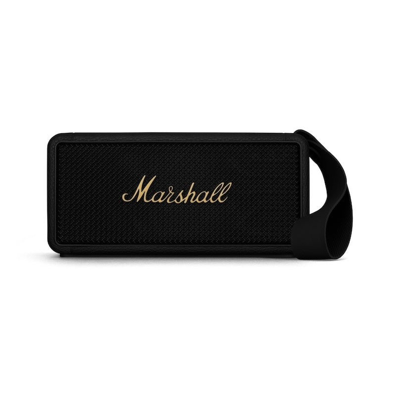 Marshall Middleton Portable Bluetooth Speaker - Black/Brass | Wireless Outdoor Speaker for Camping, Beach & Travel