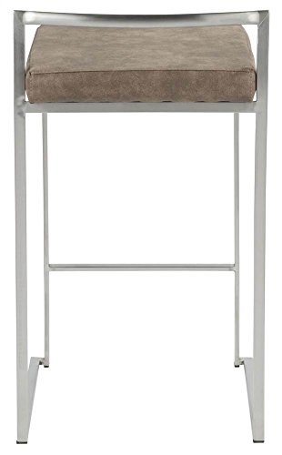Stainless Steel Fuji Stacker Bar Stools Set of 2 - 24