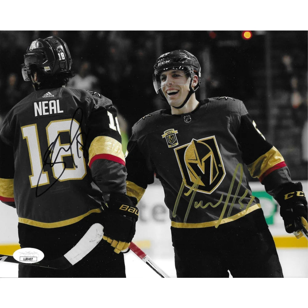 James Neal & David Perron Dual Autographed Vegas Golden Knights 8x10 Photo with JSA COA - NHL Signed Hockey Memorabilia for Collectors & Fans - Perfect for Man Cave, Sports Room Decor or Gift for Hockey Lovers
