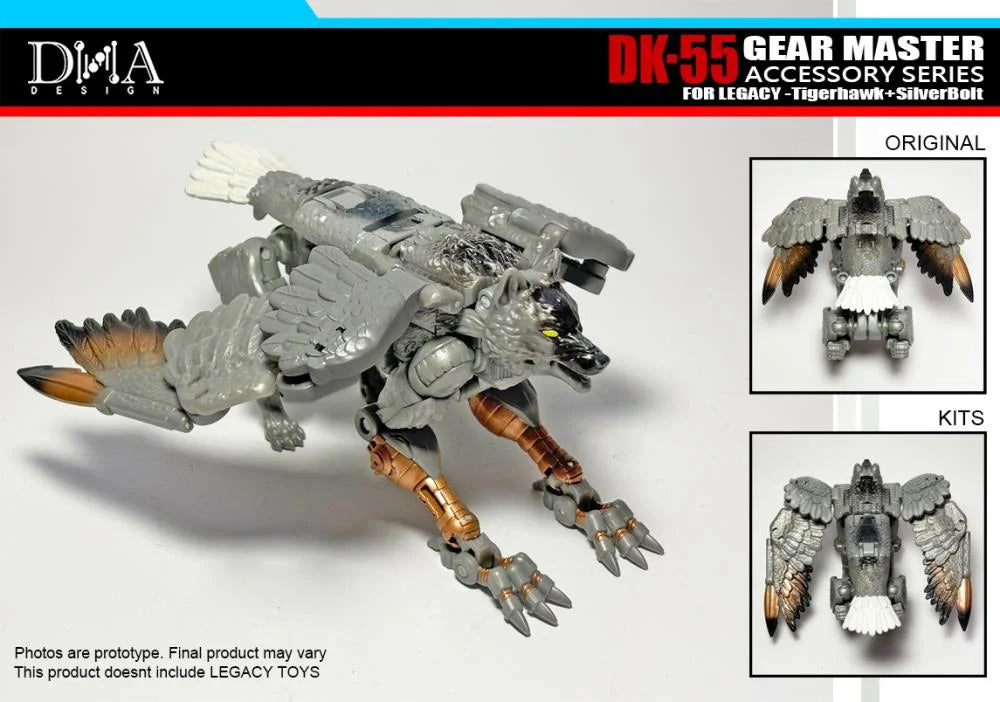 DNA Design DK 55 Upgrade Kit for Legacy Tigerhawk & Silverbolt - Transformers Gear Master Parts - Perfect for Collectors & Custom Figure Modifications