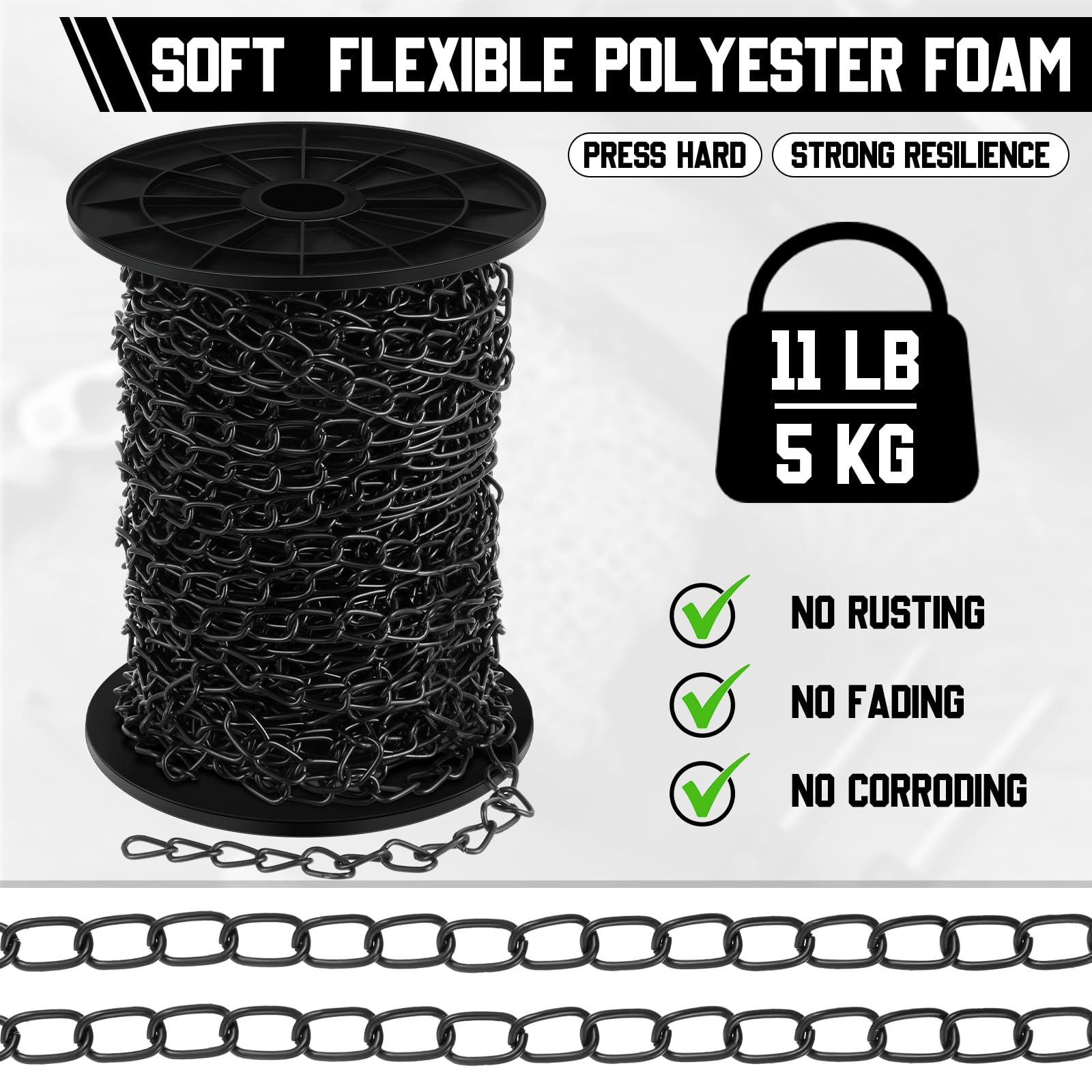 50 ft Galvanized Steel Hanging Jack Chain - 1.3mm Heavy Duty Metal Chain Roll for Light Fixtures, Bird Feeders, Overhead Lights | Perfect for Home Decor, DIY Projects, Plant Hangers & Art Installations
