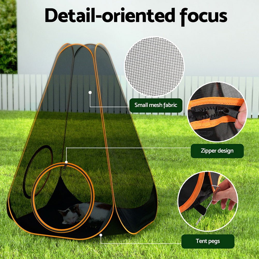 6-in-1 Pet Playpen & Cat House with Tunnel - Portable Indoor/Outdoor Play Area for Kittens, Puppies & Small Animals - Perfect for Home, Yard, Travel & Vet Visits