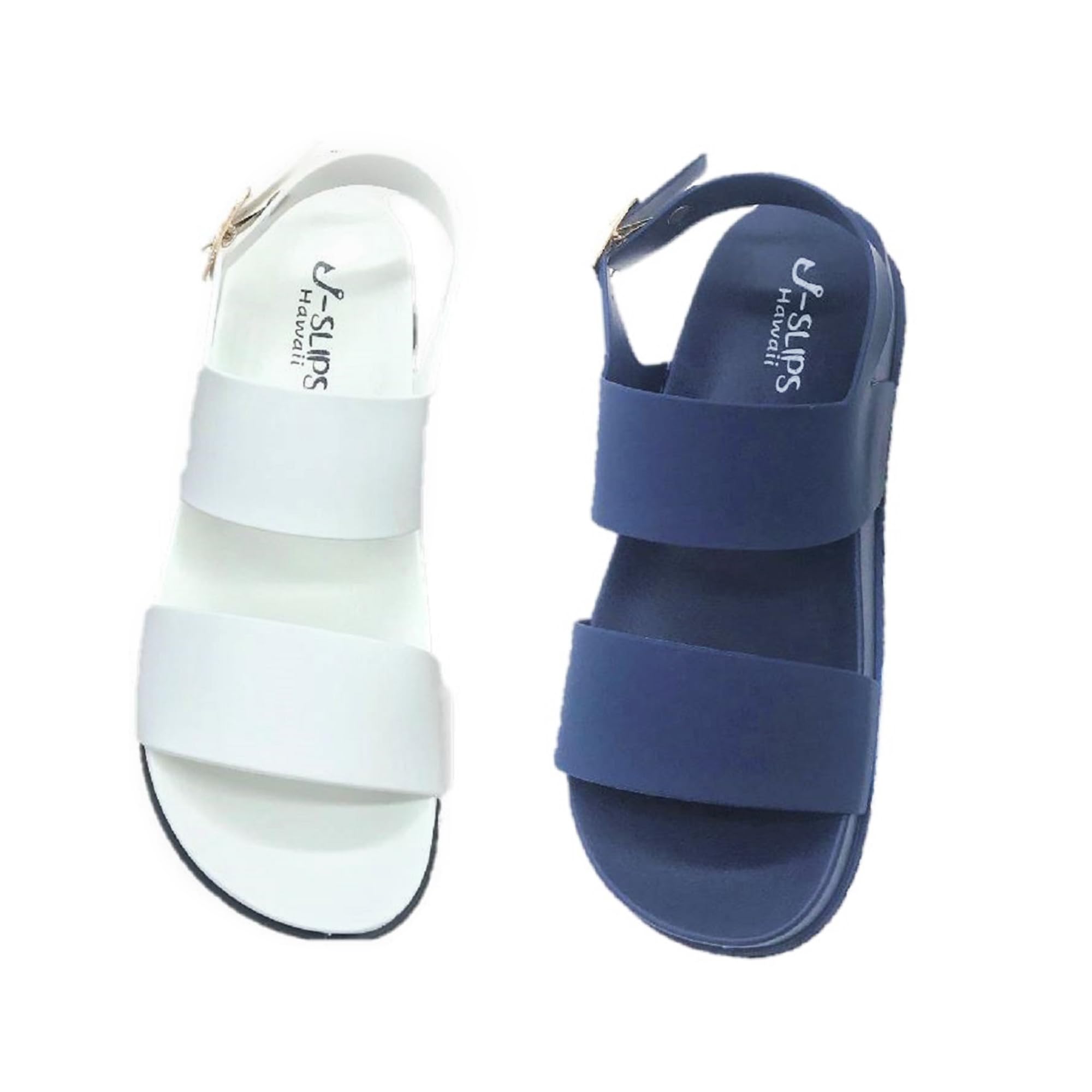 **J-Slips Women's Elegant Adjustable Buckle Sandals - Comfortable Summer Casual Sandals for Beach, Travel & Everyday Wear**