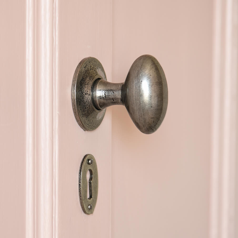 Antique Pewter Oval Door Knobs - Vintage Cabinet & Drawer Pulls for Home Décor - Perfect for Bedroom, Bathroom & Furniture Restoration Projects