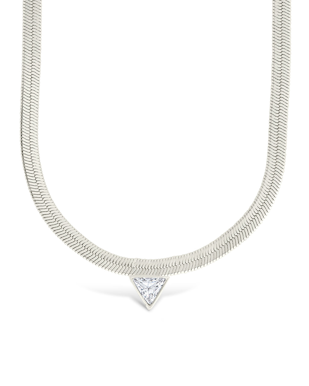Ruth CZ Pendant Herringbone Necklace - Elegant Cubic Zirconia Jewelry for Women | Perfect for Parties, Weddings & Date Nights