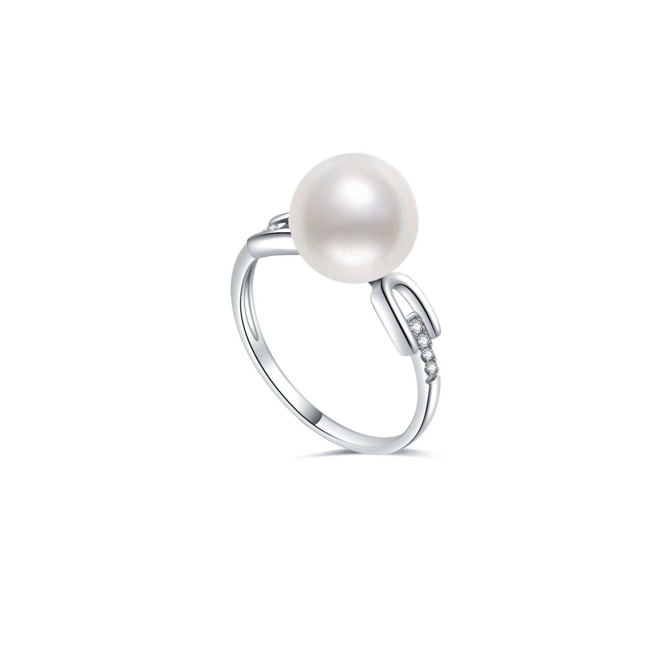 18K Gold Diamond & Australian White South Sea Pearl Ring KR00055 - Elegant Bridal Jewelry, Anniversary Gift for Her, Luxury Engagement Ring