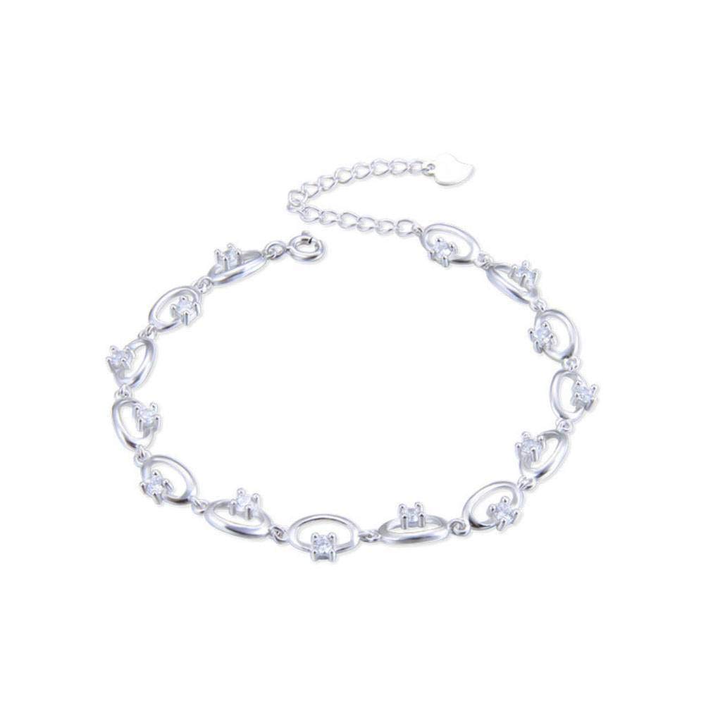 925 Sterling Silver Bracelet with Diamonds & Zircon - Elegant Couple Bracelet for Women | Perfect for Anniversary Gifts, Valentine's Day & Special Occasions