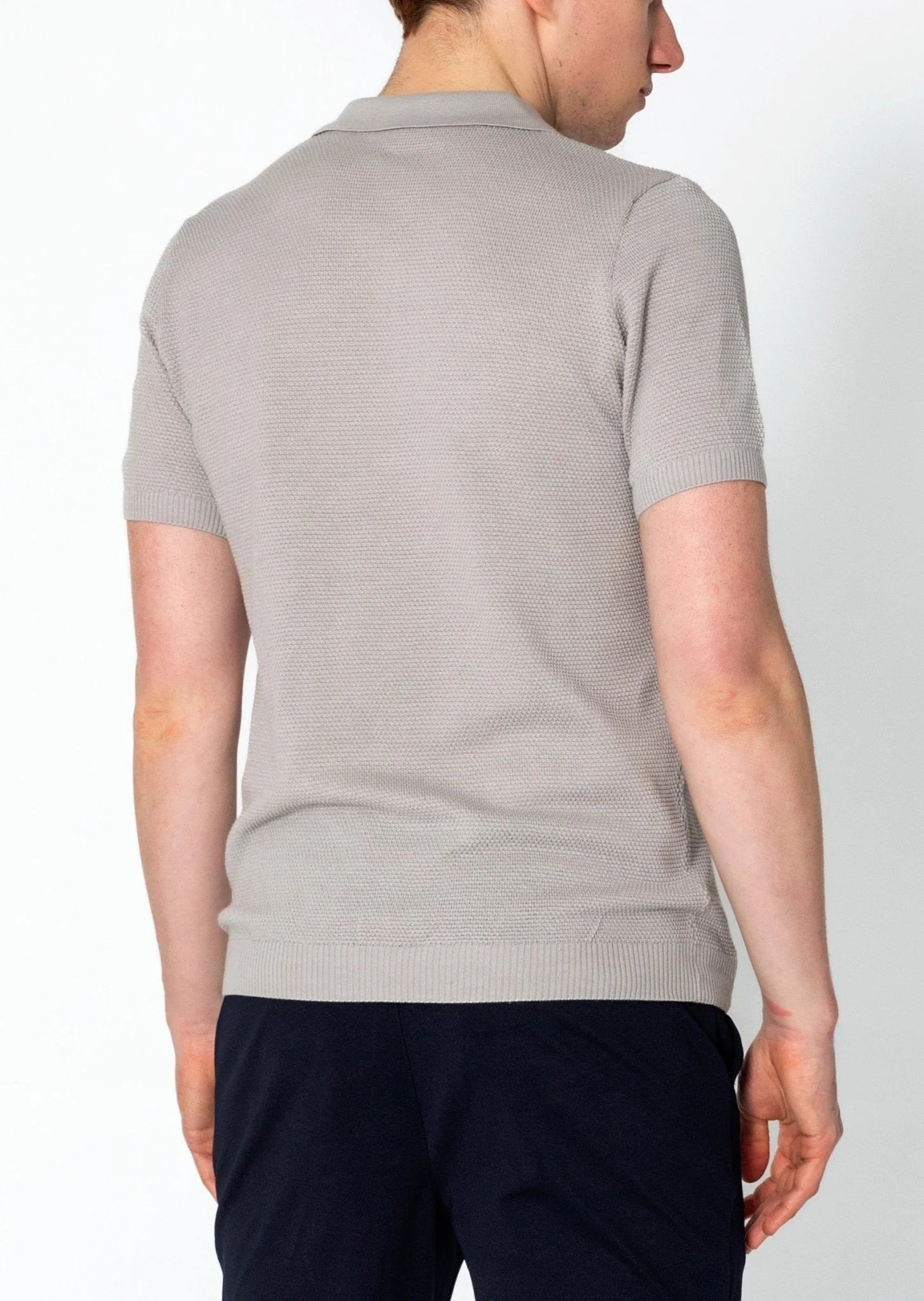 RNT23 Jersey Knit Polo Shirt for Men - Soft Breathable Grey Casual Top - Perfect for Golf, Office & Everyday Wear