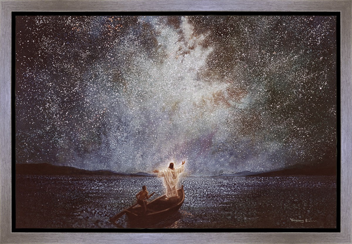 Calm and Stars Gallery Wrap Canvas - Stunning Night Sky Wall Art for Home Decor, Living Room, Bedroom & Office