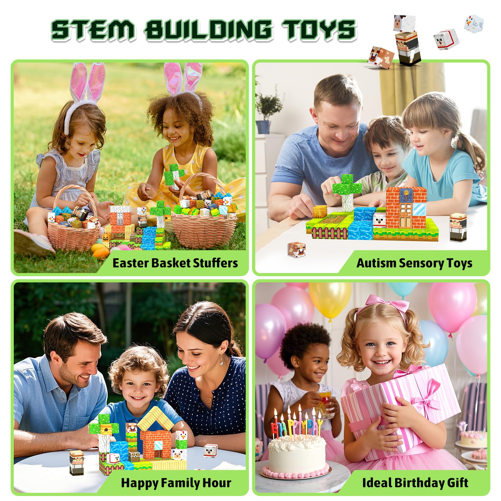 Magnetic Building Blocks for Kids - STEM Educational Toys for Ages 3-13 | Creative Construction Set for Boys & Girls | Perfect Christmas & Birthday Gift | Great for Classroom Learning & Home Play