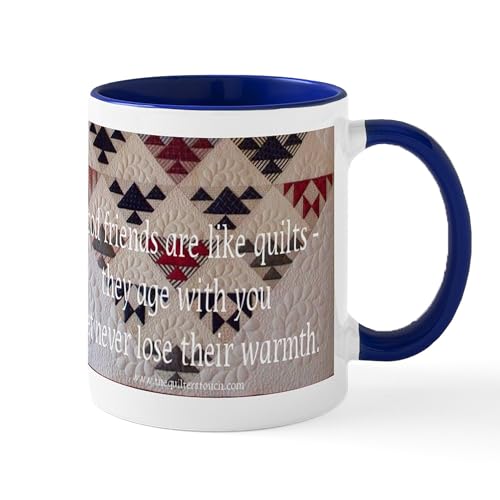 White/Navy Inside - Friends Are Like Quilts Mug Mugs