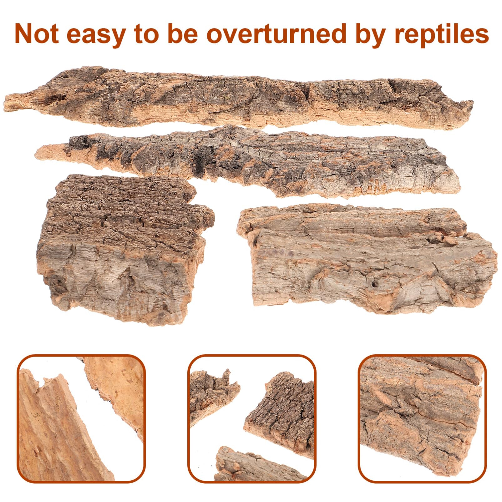 Balacoo Terrarium Tree Bark - 8pcs Natural Cork Bark for Reptile Tank Decoration, Leopard Gecko & Tarantula Enclosure Background - Perfect for Reptile Habitats, Vivarium Decor & Terrarium Landscaping