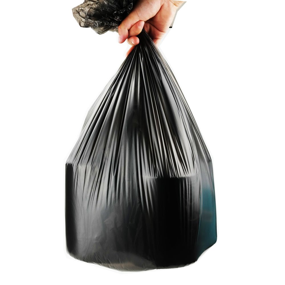 1.8 Gallon Trash Can Liners - 130 Count Black Garbage Bags for Kitchen, Bathroom & Office Waste Disposal