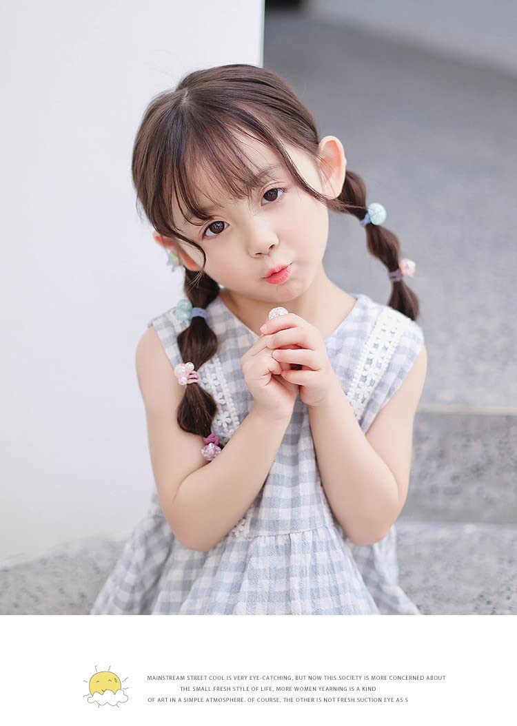 ZIBUYU® 20 Pcs Kids Hair Bands for Girls - Soft Elastic Rubber Hair Ties, Ponytail Holders, Hoop Hair Accessories for School, Sports, and Everyday Styling