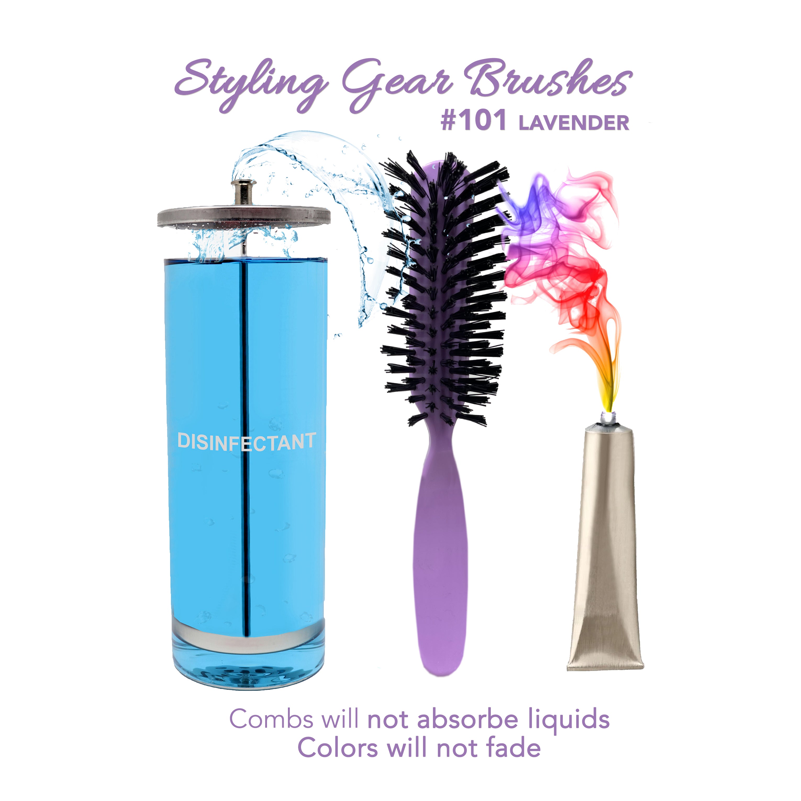 Styling Gear 7 Row Hair Brush with Nylon Bristles - 2 Pack Detangling Brush for Smooth & Shiny Hair - Perfect for Home, Salon & Travel Use