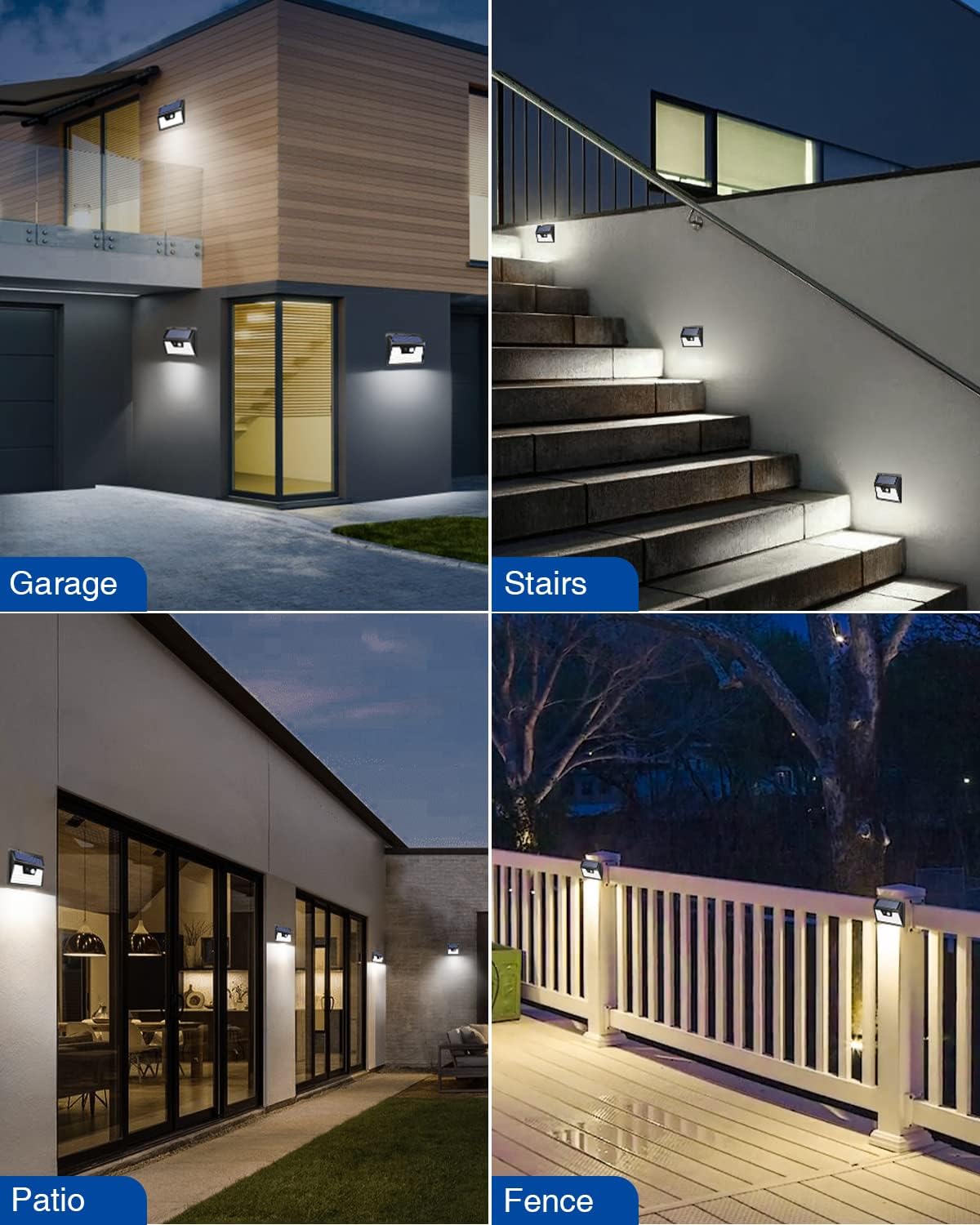 Peasur 10 Pack 140LED Solar Security Lights with Motion Sensor - 500LM Waterproof Outdoor Solar Lights for Garden, Yard, Fence - 3 Working Modes (Dusk to Dawn, Dim Mode, Motion Activated) - Perfect for Pathway Lighting, Home Security & Landscape Illumination