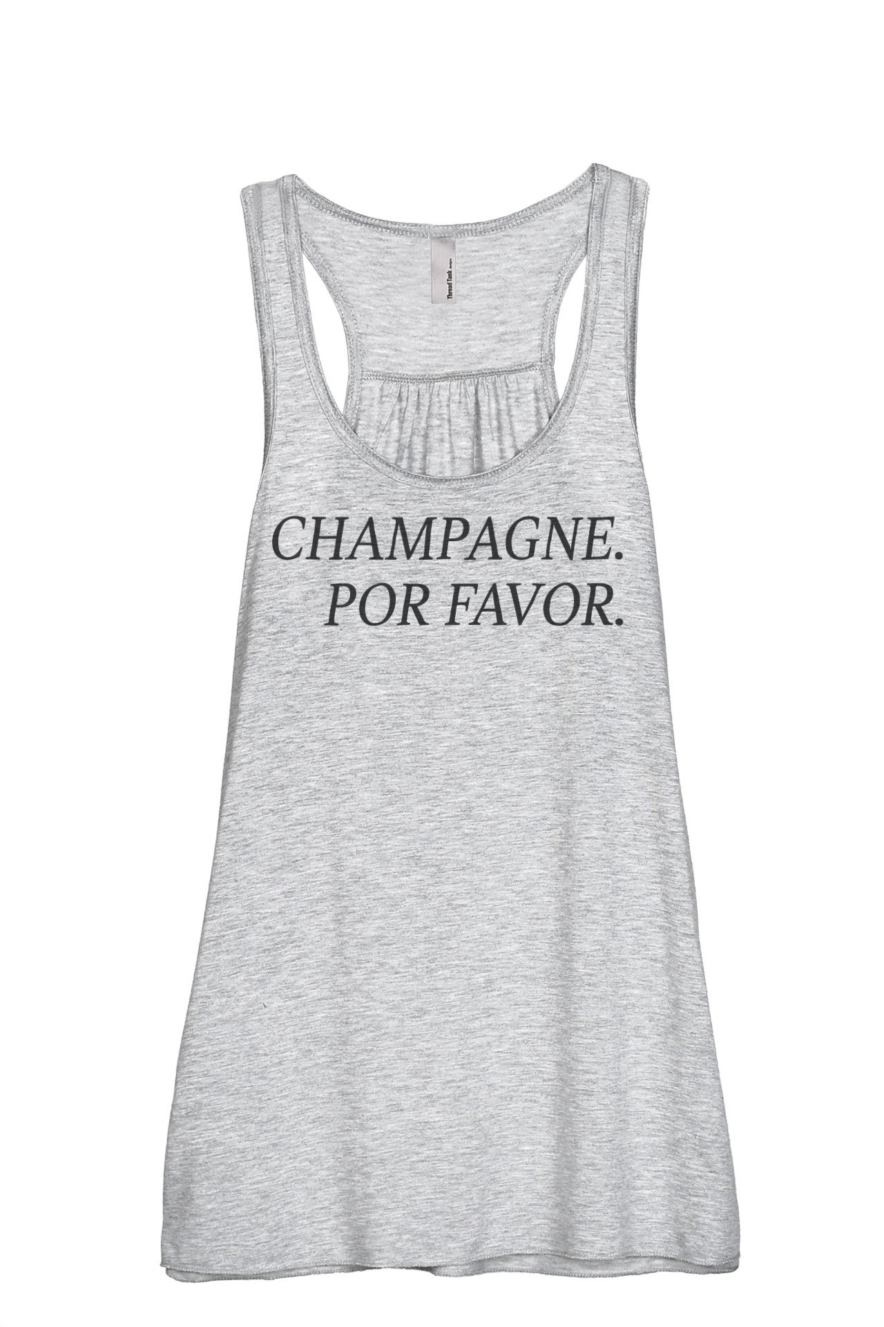Champagne Por Favor Women's Sleeveless Flowy Racerback Tank Top - Breathable Summer Casual Wear for Beach, Gym & Everyday Outfits