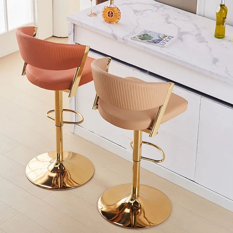 Narrow Bar Stools for Kitchen Counter - Adjustable Height Metal Bar Stools with Backrest, Modern Auxiliary Stools for Home, Bar, Cafe & Restaurant Use