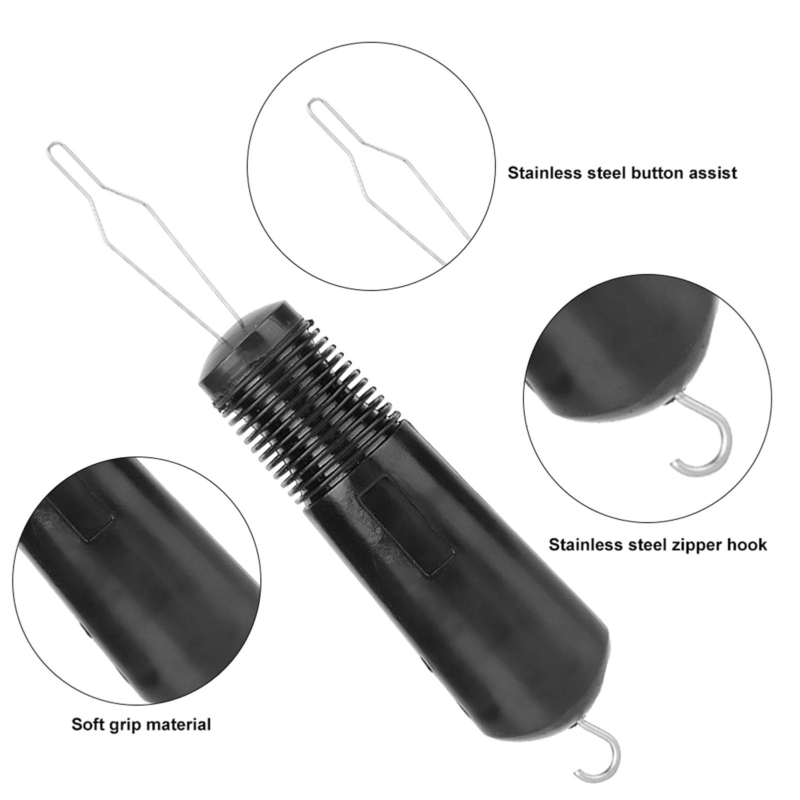 Arthritis Button Hook & Zipper Pull Helper - Dressing Aid Tool for Limited Dexterity | Easy Button Assist for Clothing & Pants | Ideal for Seniors & Hand Mobility Challenges (Home Use, Travel, Rehabilitation)