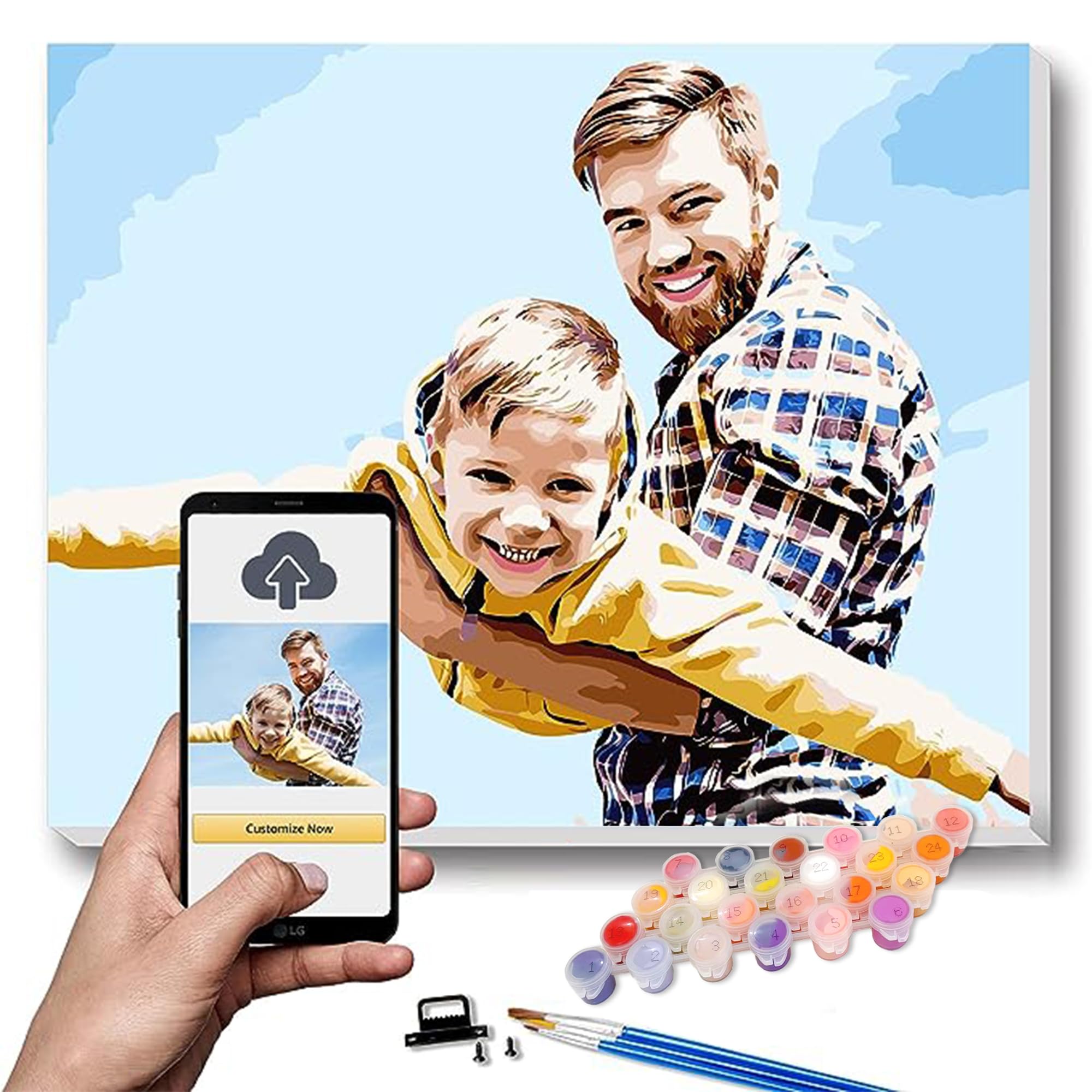 BLINGPAINTING Custom Paint by Numbers Kit for Adults - Personalized DIY Painting Set with Your Own Photo - Perfect Gift for Birthday, Anniversary & Home Decor