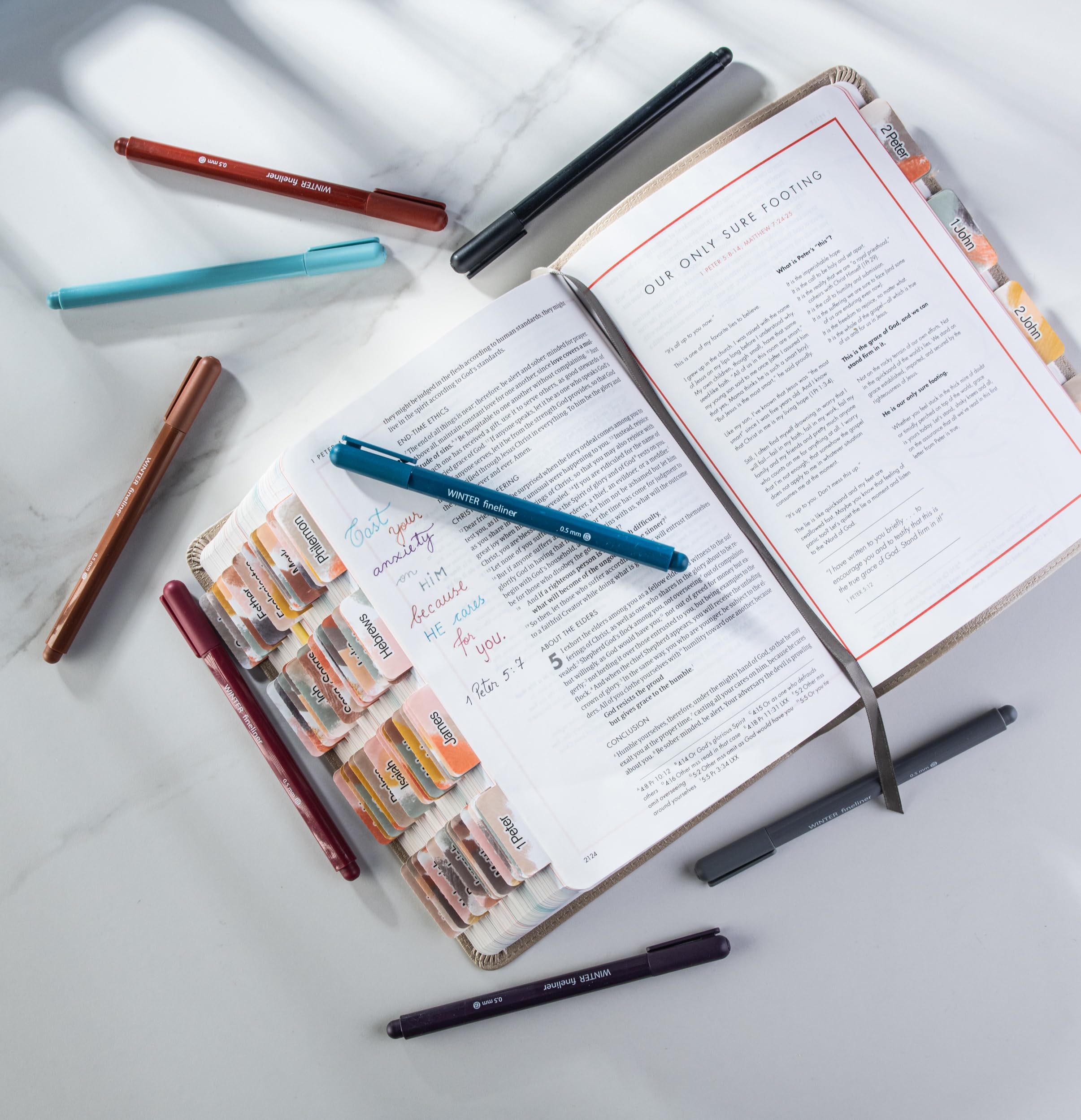 DIVERSEBEE 0.5mm Bible Pens No Bleed - 8 Colors for Journaling & Bible Study