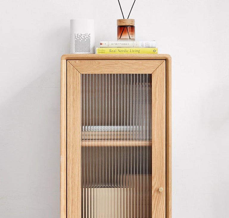 Solid Oak and Pine Wood Side Cabinet - Rustic Nightstand, Bedside Table, or Entryway Storage - Perfect for Bedroom, Living Room, or Hallway