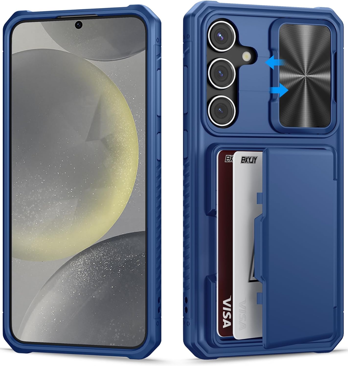Samsung Galaxy S24 Ultra Phone Case with Card Holder - Shockproof Wallet Cover for Daily Use, Travel & Business (Black)