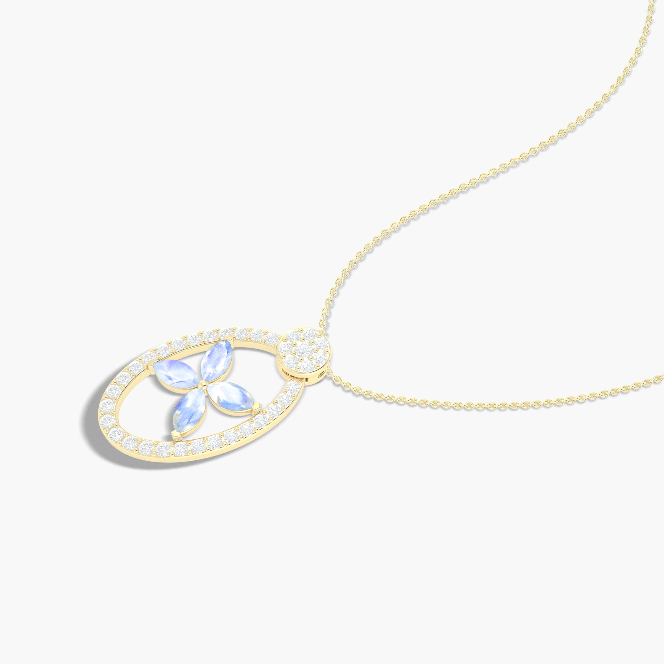 Natural Rainbow Moonstone OX Style Charm Pendant Necklace - Elegant Zodiac Jewelry for Women, Perfect Gift for Birthday & Anniversary | Boho Chic Fashion Accessory for Daily Wear & Special Occasions