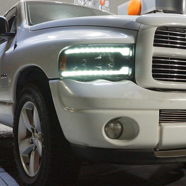 AlphaRex PRO Projector Headlights (Alpha Black) for Dodge Ram 1500 (2002-2005) & 2500/3500 (2003-2005) - High-Performance LED Headlights for Off-Road & Night Driving