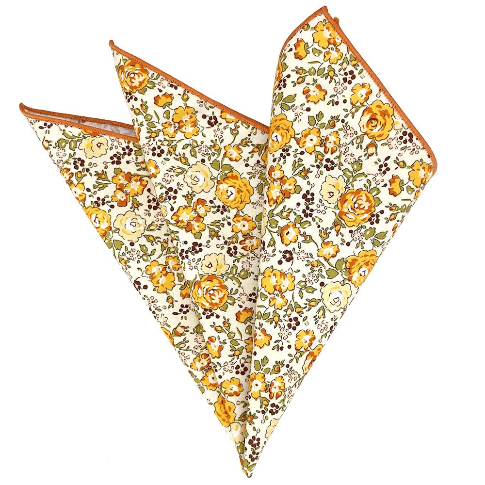 Stylish Kebocis Men's Floral Pocket Square Handkerchief - Premium Silk Fashion Accessory for Suits, Weddings & Formal Events