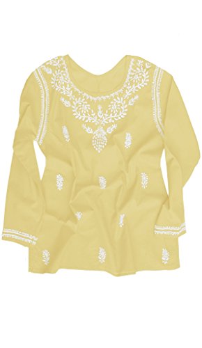 White Embroidery on Yellow