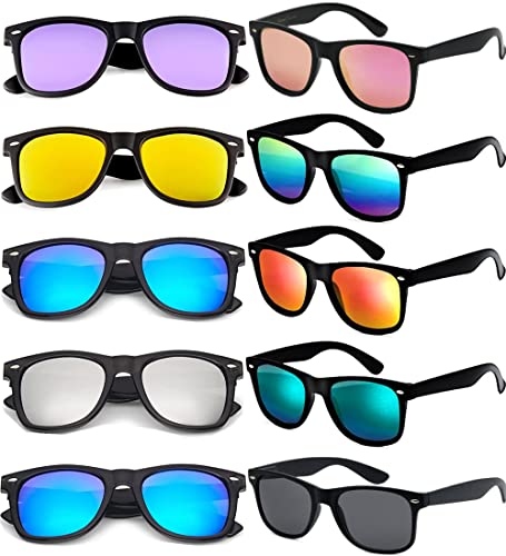 Black Frame+mix Mirror Lens 10 Pack